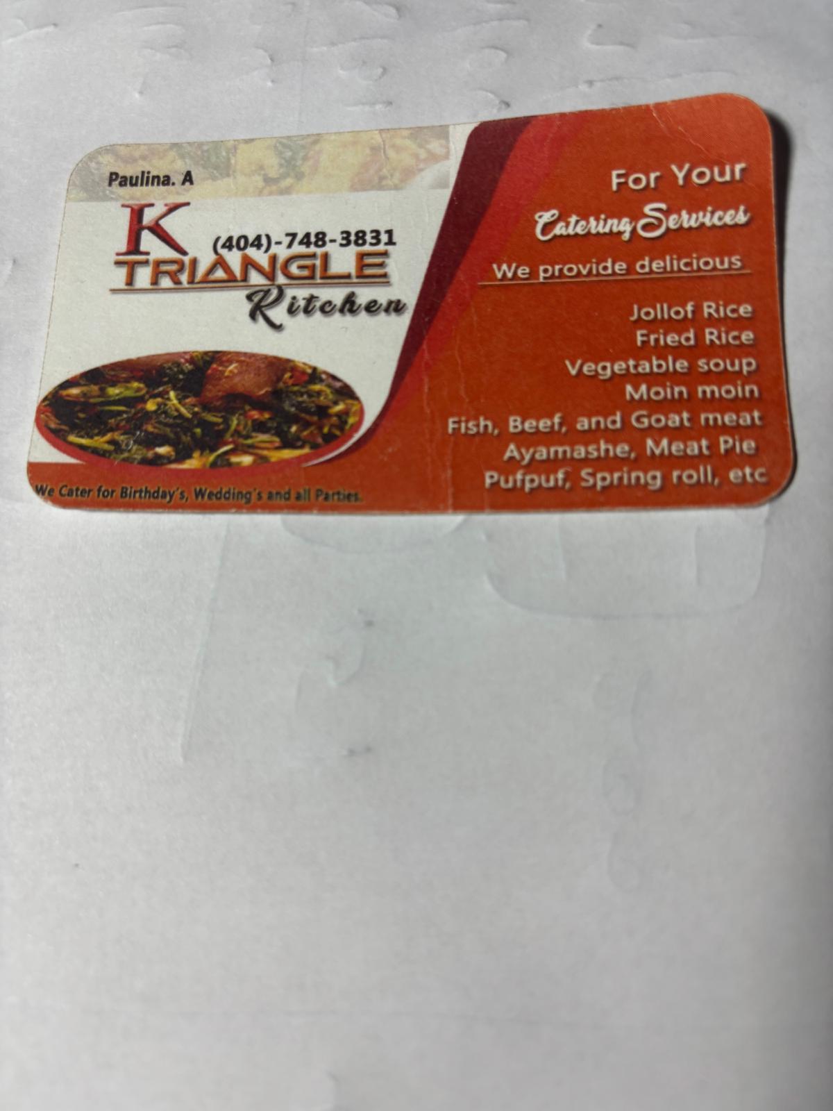 K Triangle resources LLC DBA Paulina's kitchen
